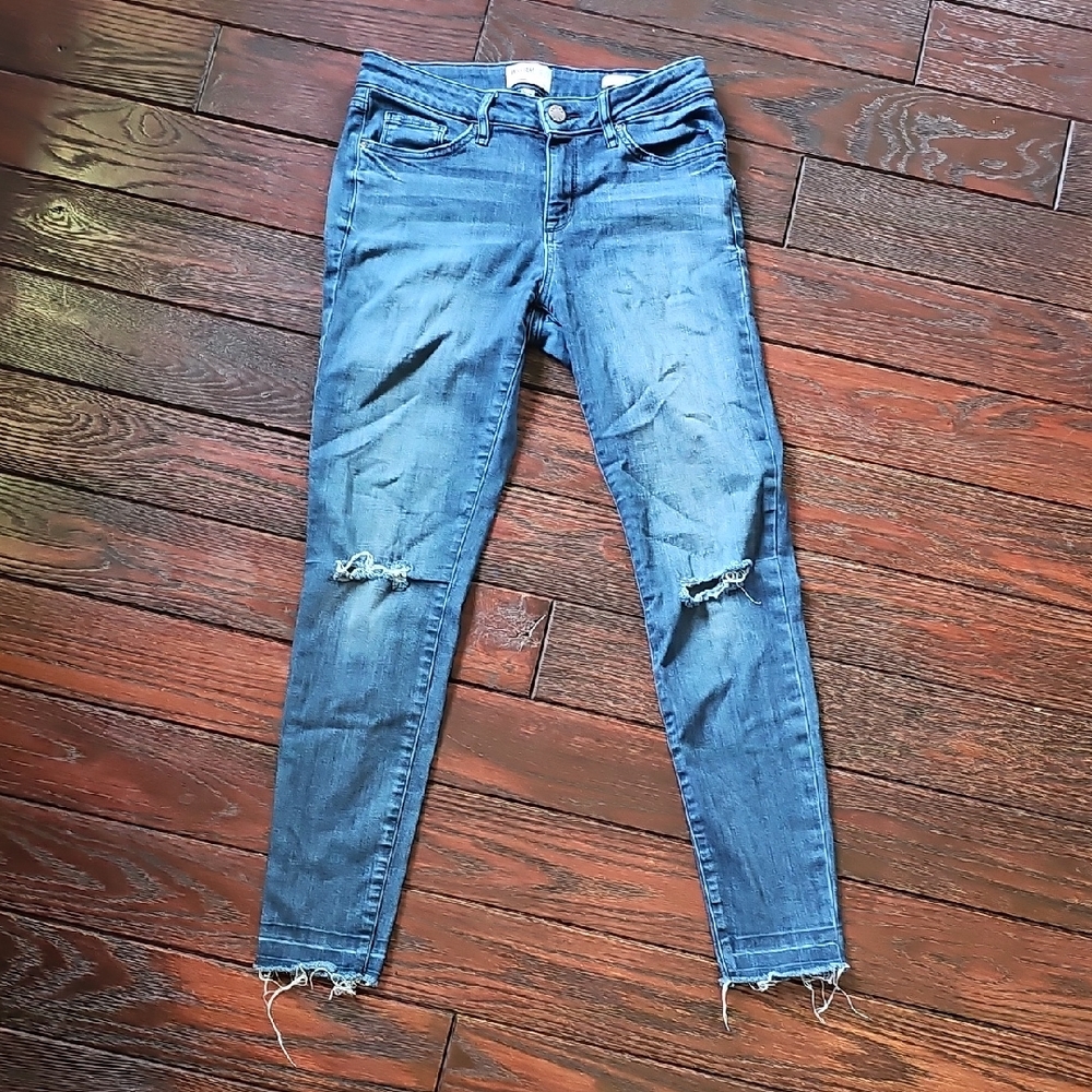 William Rast Blue Distressed Skinny Jeans